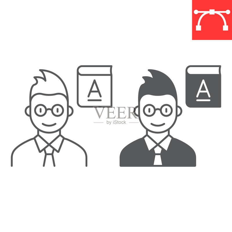 学校老师线性图标图标素材