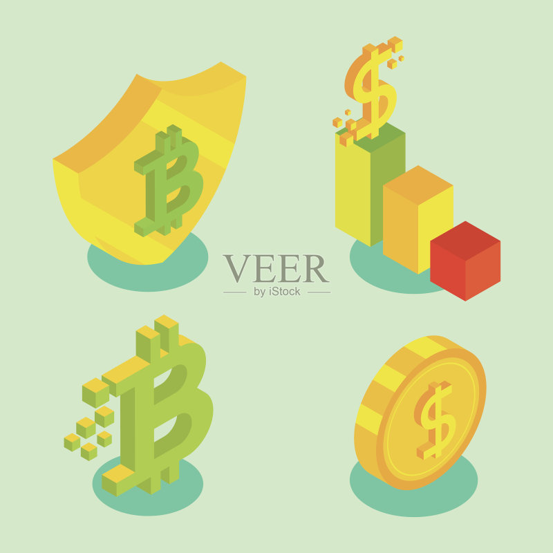 金融科技套装图标素材