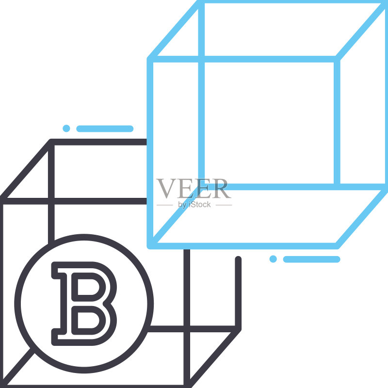 区块链技术线性图标轮廓符号图标素材