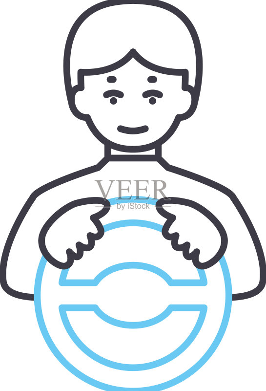 驾驶汽车线条图标图标素材