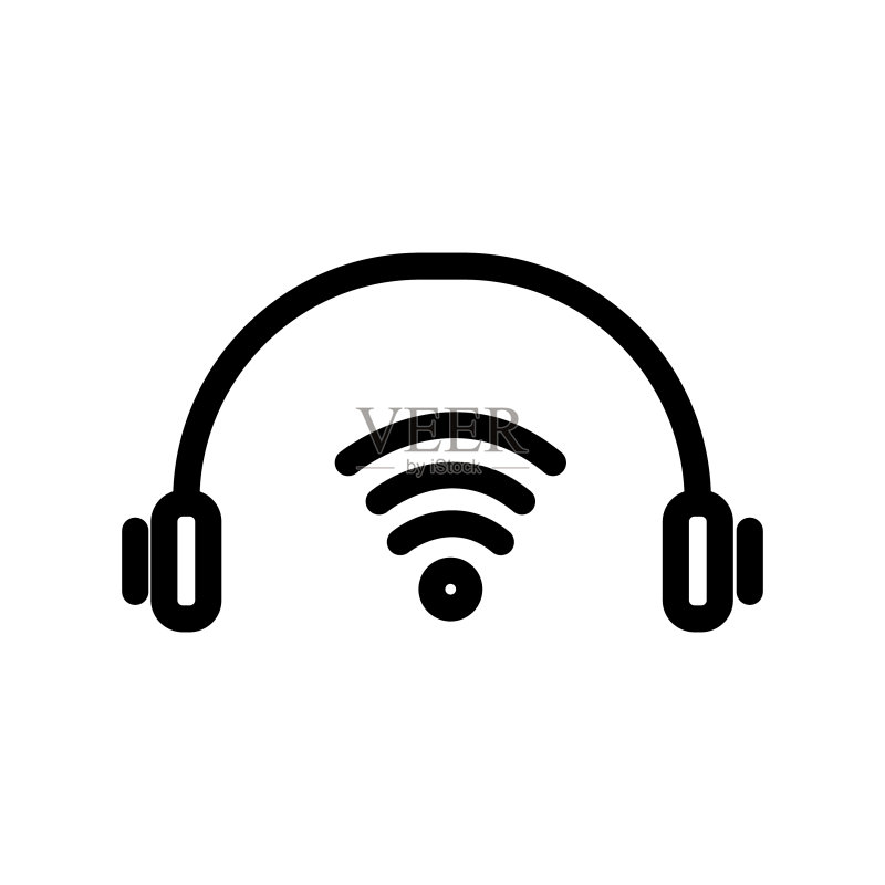 带信号图标的耳机图标图标素材