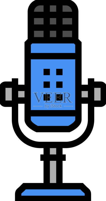 彩色语音麦克风图标图标素材