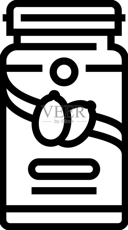 南瓜籽油线性图标图标素材