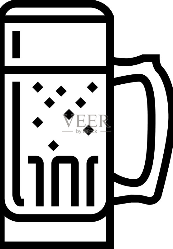 小麦啤酒杯线条图标图标素材