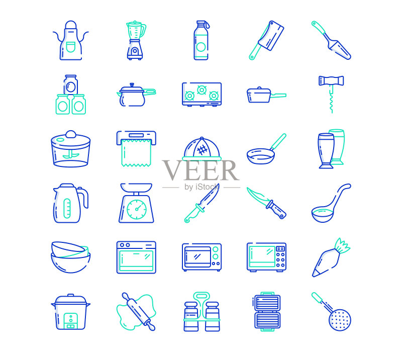 厨房和烹饪工具图标合集图标素材