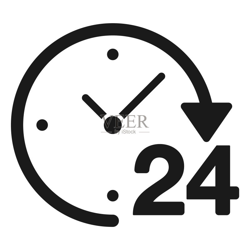 时间时钟图标24小时图标素材