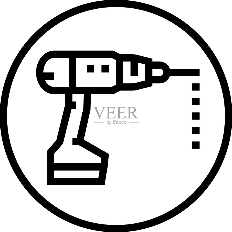 钻孔组装家具线性图标图标素材
