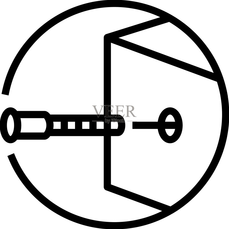 插入金属螺丝组装家具线图标图标素材