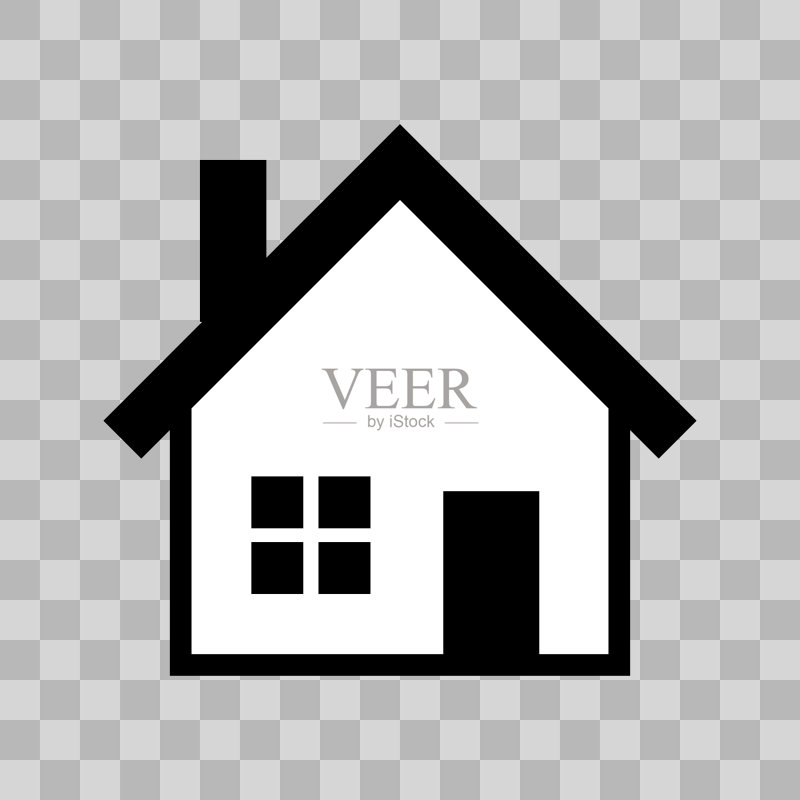 房屋图标:矢量透明背景插画图标素材