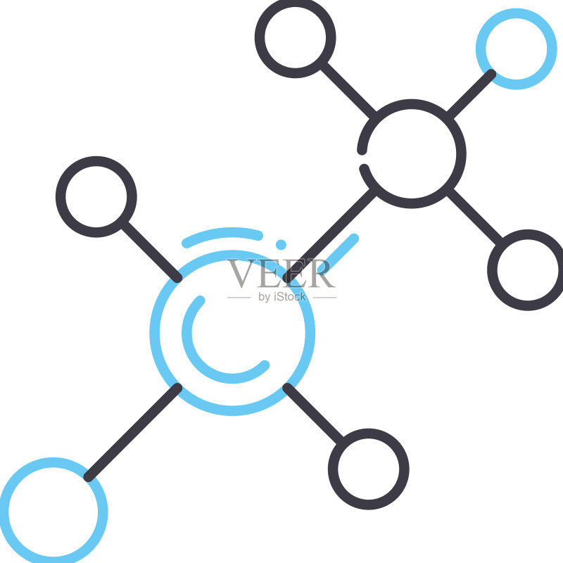 分子线性图标轮廓符号图标素材