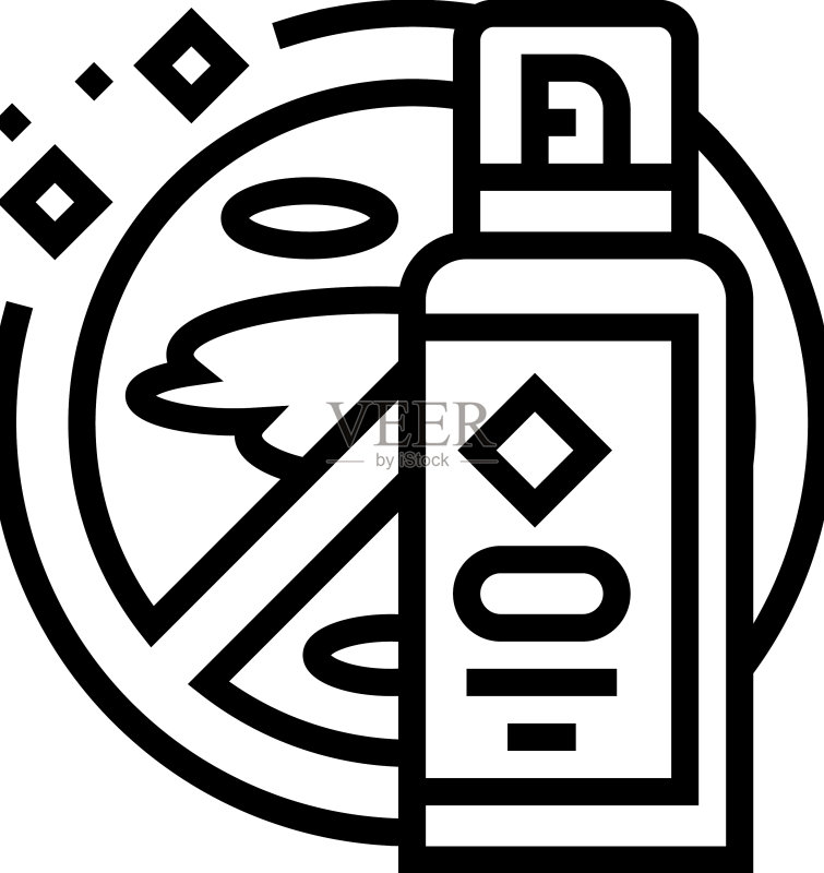 强力清洁剂线性图标图标素材