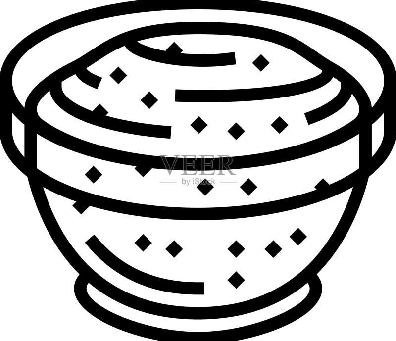 碗装芥末酱食物线性图标图标素材