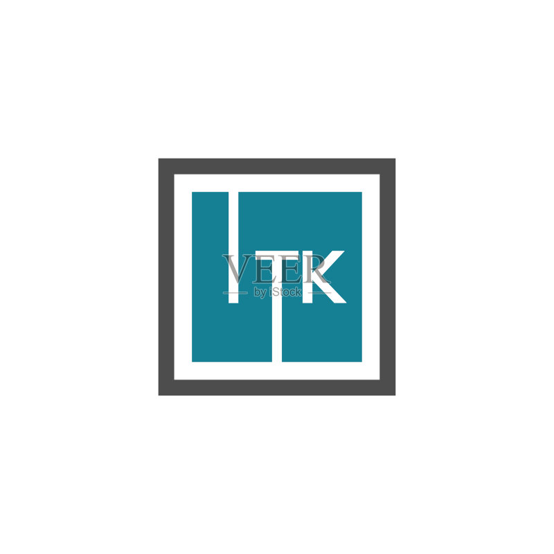 白色背景上的ITK字母标志设计图标素材