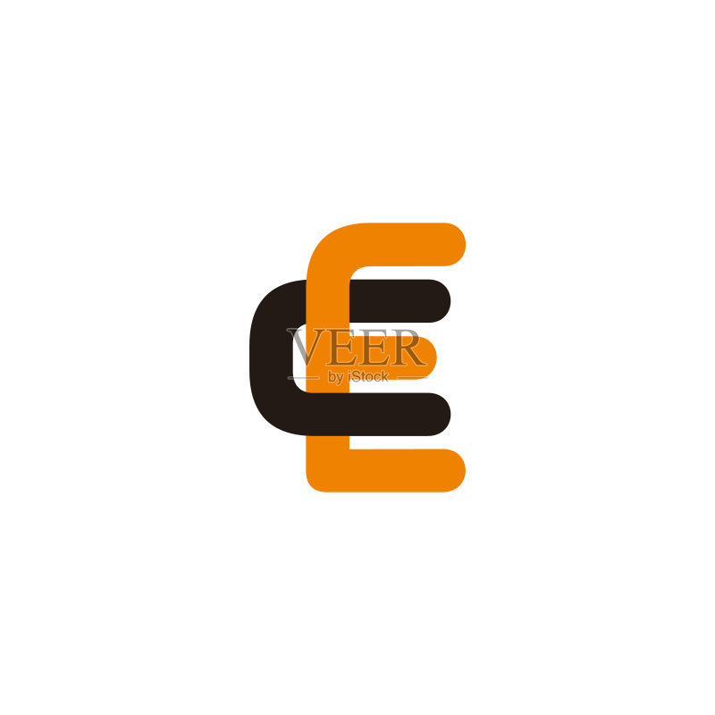 CE字母彩色连接标志图标素材