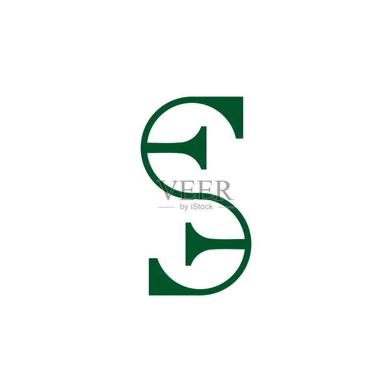 字母S抽象几何标志图标素材