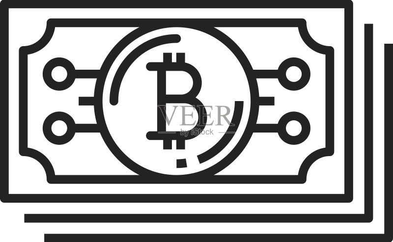 加密货币BTC标志比特币隔离对象图标素材