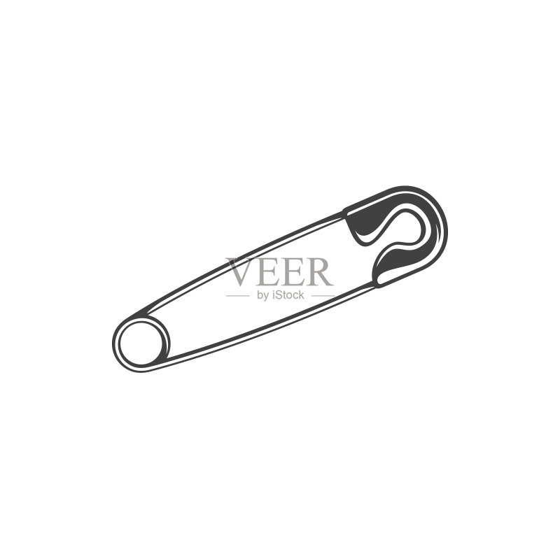 缝纫和裁剪工具安全别针隔离图标图标素材