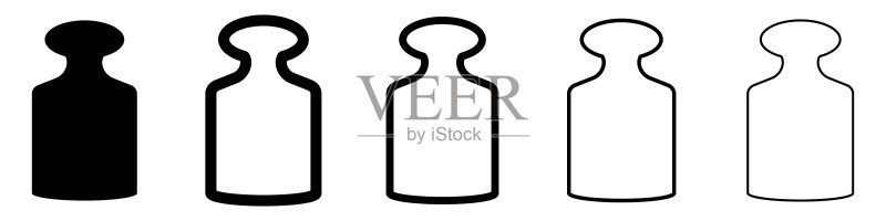 重量图标公斤标志壶铃图标集合图标素材