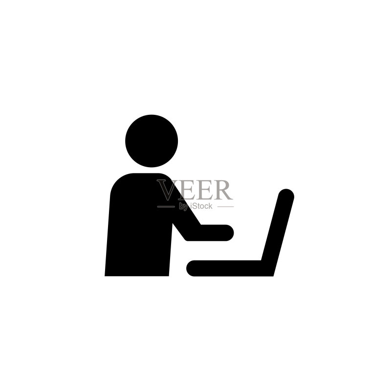 远程办公桌图标,在家办公图标素材