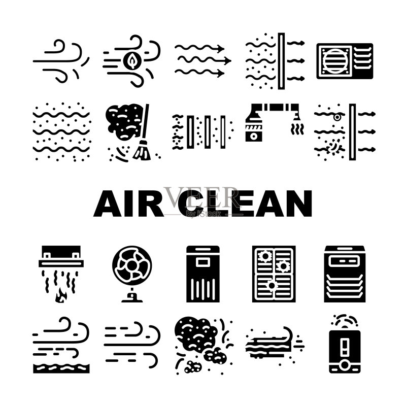 空气净化过滤图标矢量图图标素材