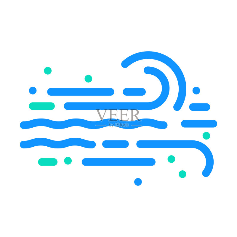 彩色溪流图标矢量图图标素材