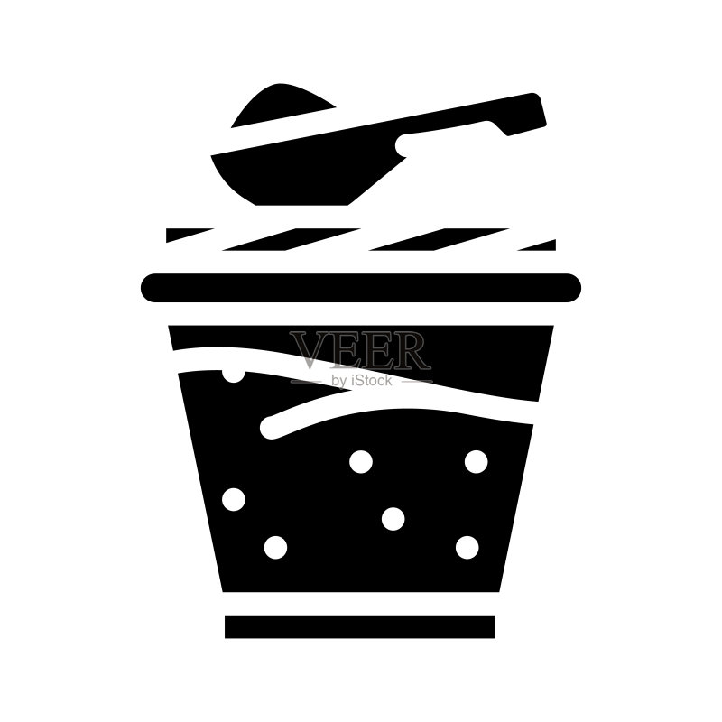 酥油乳制品字形图标矢量插画图标素材