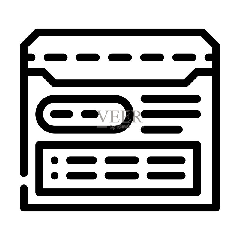 招聘文件夹线性图标矢量插图图标素材