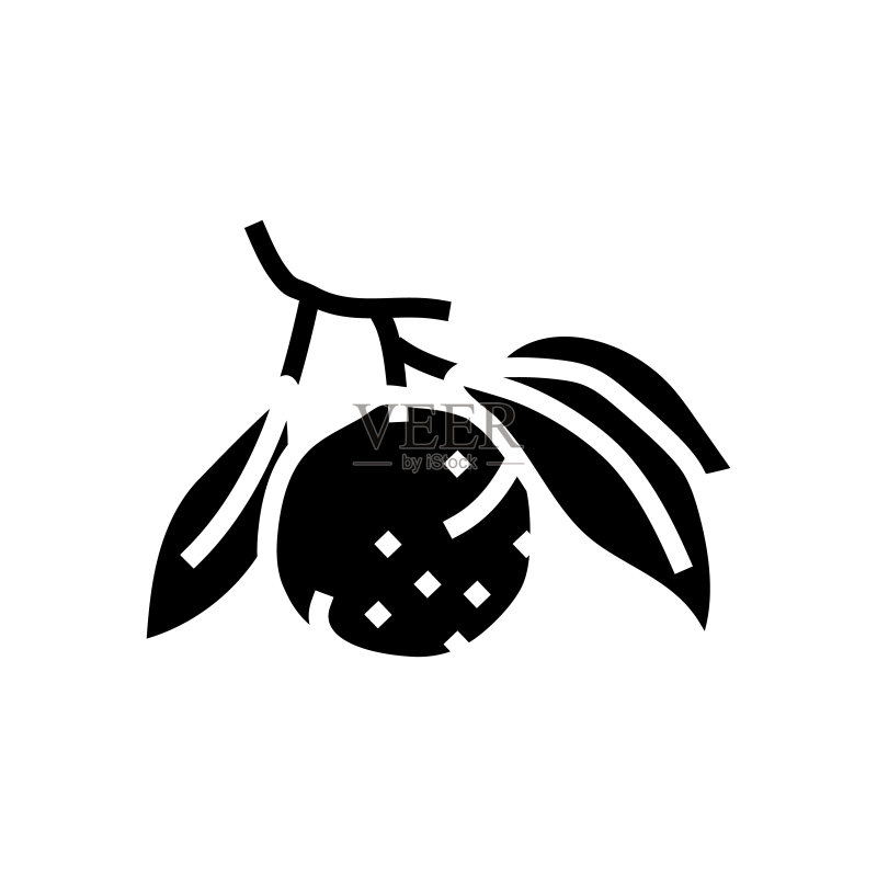 橙色树枝叶子矢量图标图标素材