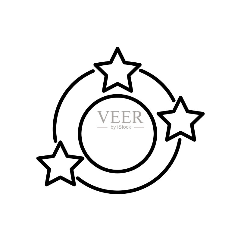 星星线条图标,冠军,获胜者,简单图示,可编辑笔画,设计模板矢量图标素材