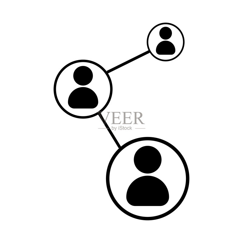 网络图标概念:互联网与团队概念图标素材