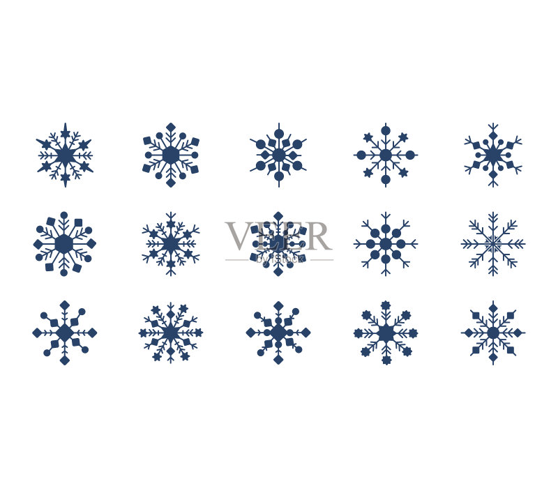 雪花和水晶图标集图标素材
