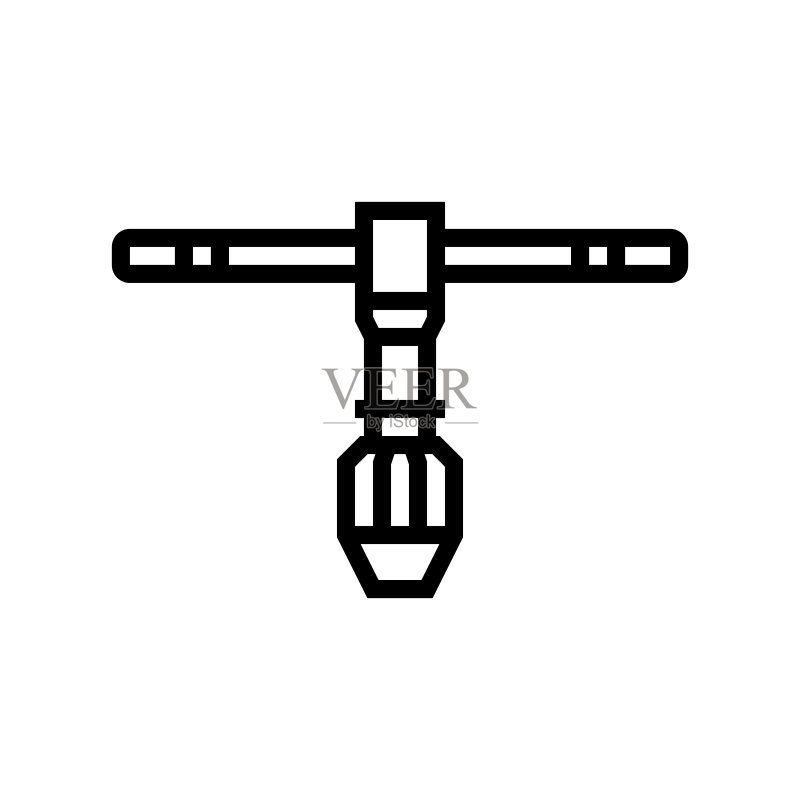 丝锥扳手工具线性图标矢量插画图标素材