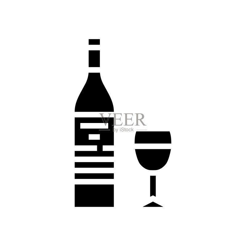 马尔贝克红酒字形图标矢量图图标素材