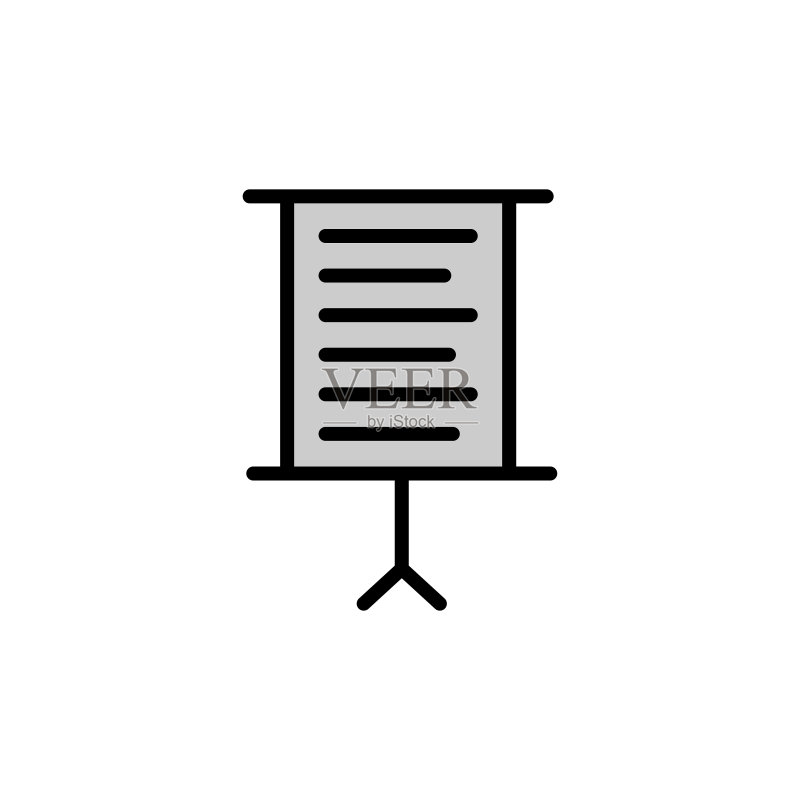 演示线性彩色图标,可用于应用程序、Web图标、信息图,可编辑描边,设计模板矢量图标素材
