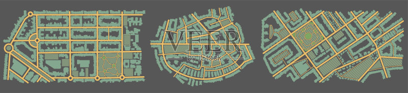 城市地图建筑鸟瞰背景矢量素材插画图片素材
