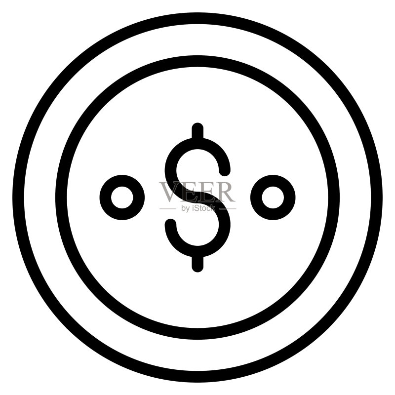 货币线条风格黑色星期五购物促销图标设计图标素材