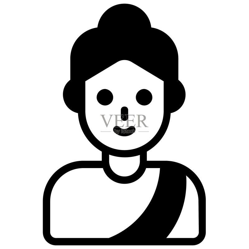 印度妇女黑色图标(已隔离)图标素材