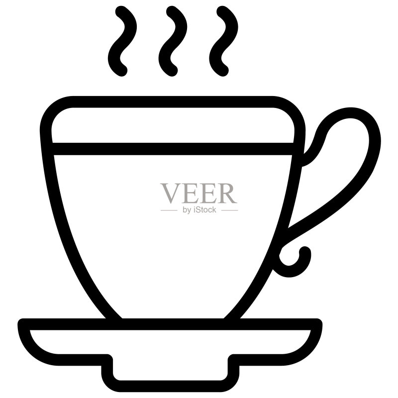 茶杯线条图标,已隔离图标素材
