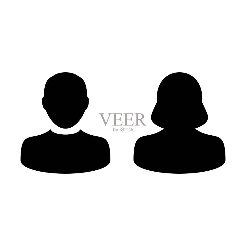 扁平风格男女用户商务头像矢量图标图标素材