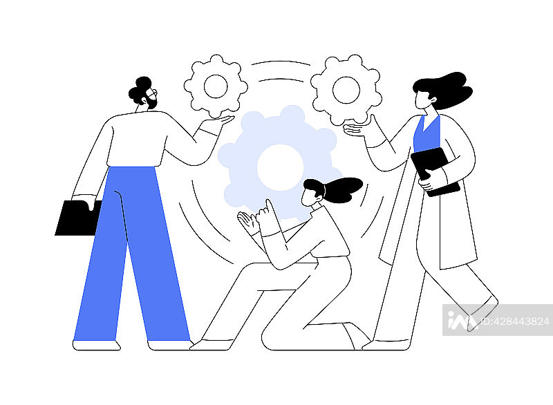 合作抽象概念矢量图插画图片素材