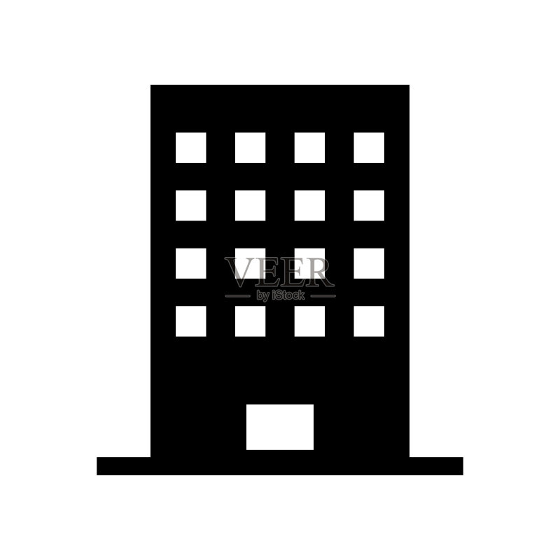 办公楼轮廓图标矢量素材图标素材