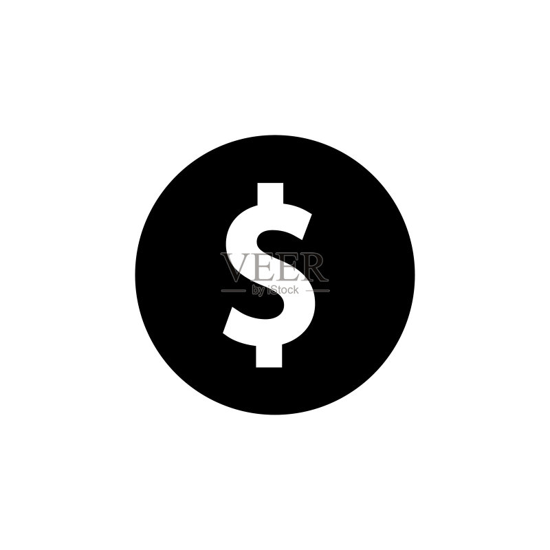美元图标。货币符号。可编辑笔画。简单的移动概念应用程序线条图标和网页设计。可编辑笔画。设计模板矢量图图标素材