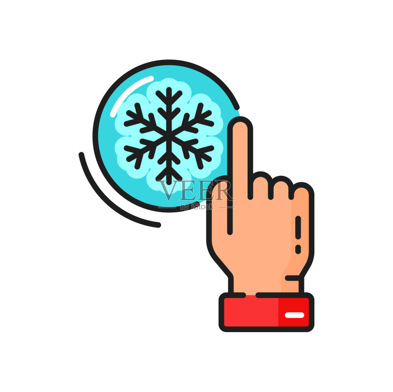 雪地上手指标记彩色线条图标图标素材