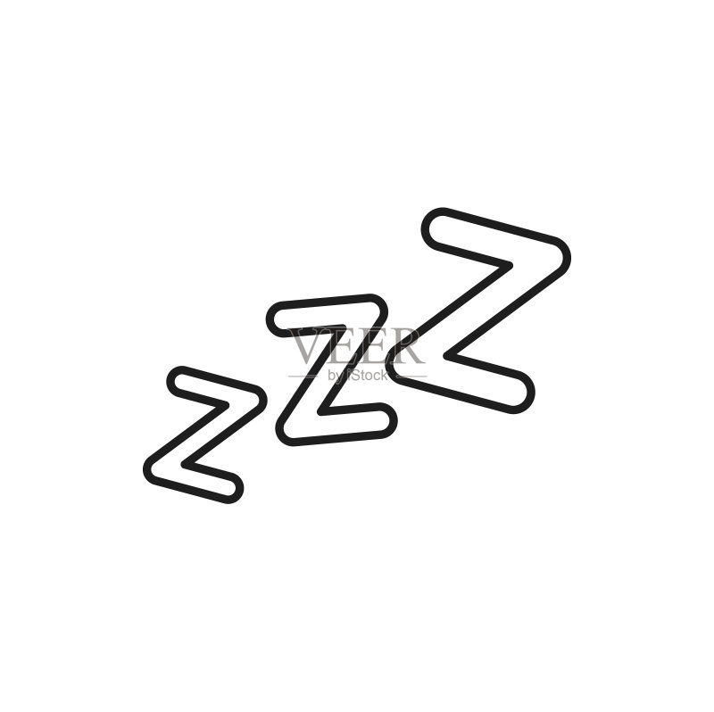 漫画人物打鼾睡觉声音的线性艺术图标图标素材