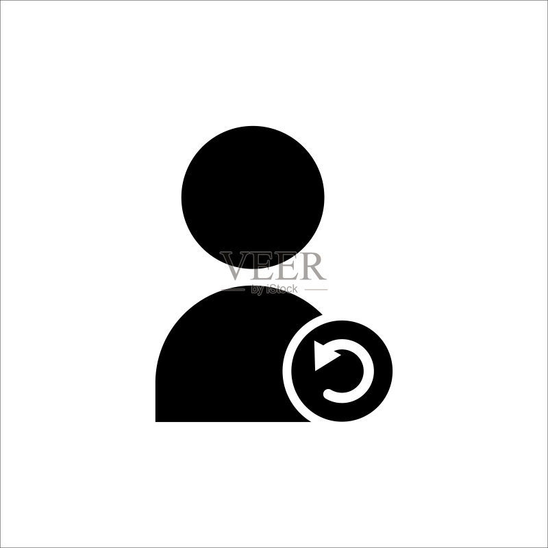 用户刷新图标:管理符号,可编辑描边,简约插画移动概念和网页设计,设计模板矢量图标素材