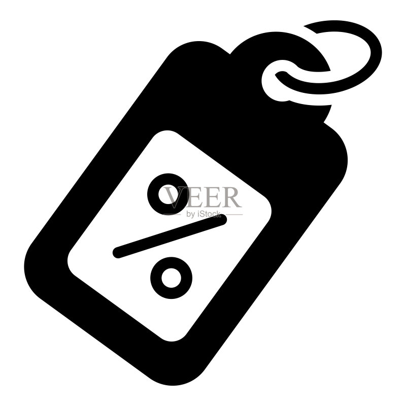 折扣标签矢量字形图标图标素材