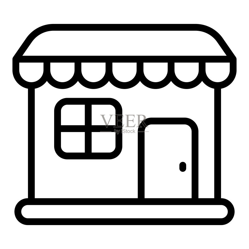 商店矢量线条图标,购物和折扣促销图标图标素材