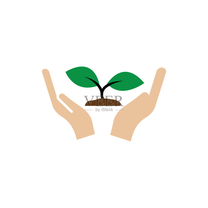 手绘植物图标,简约设计矢量模板图标素材