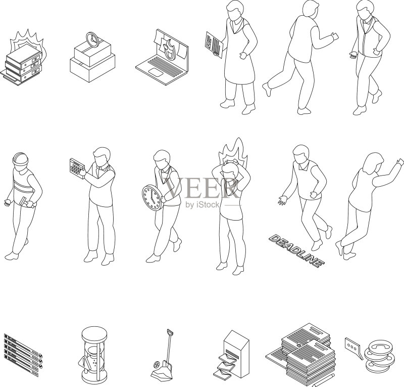 紧急工作图标轮廓图标素材