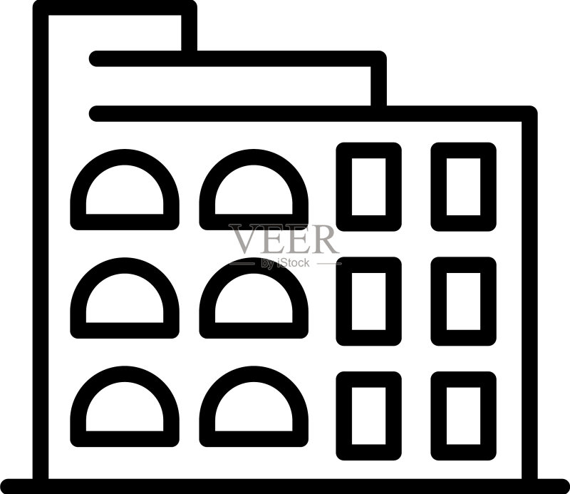 罗马建筑图标轮廓图标素材